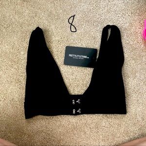 Crop top with hook and eye details